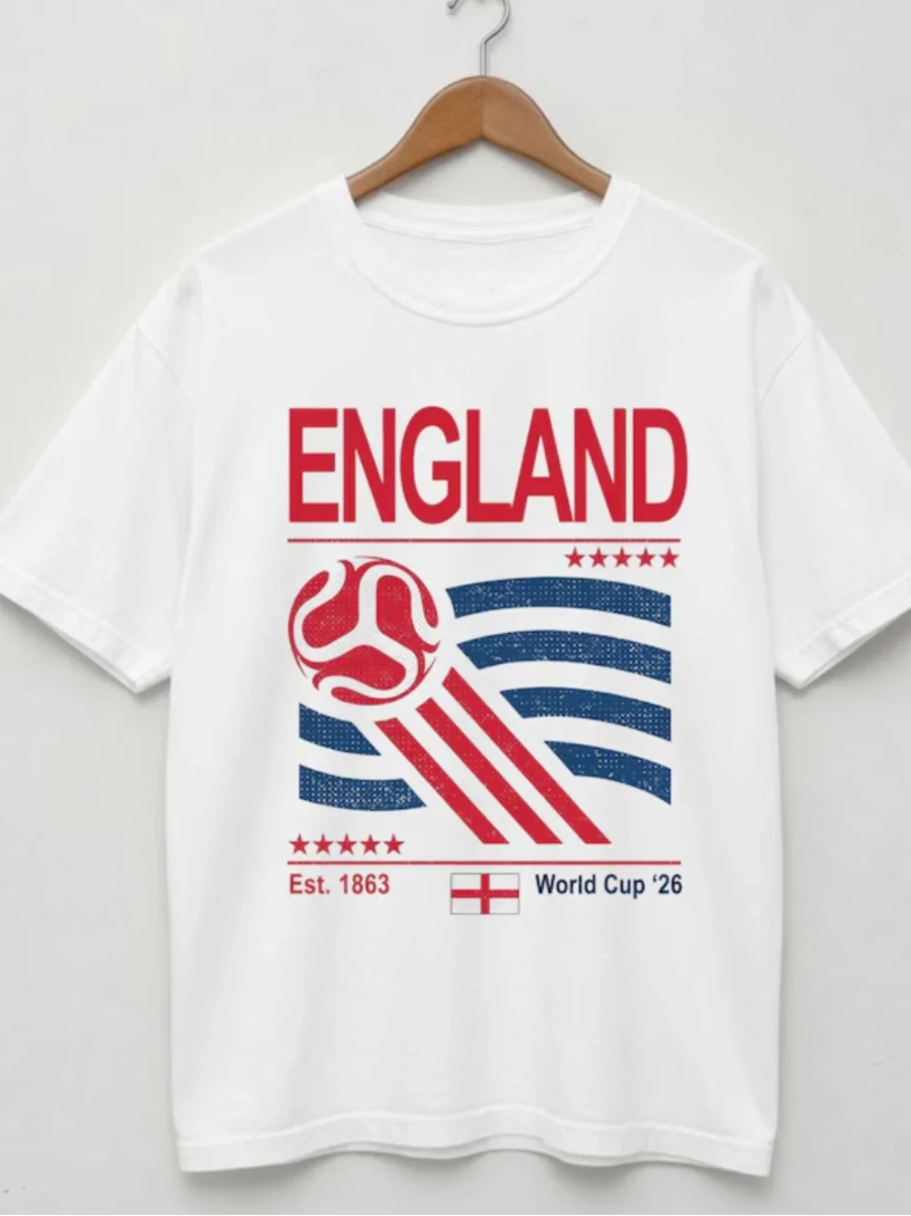 Vintage England World Cup '26 Graphic Tee  Unisex Size L White